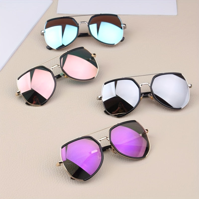 Y2K Colorful Reflective Lens Sunglasses Sun Protection