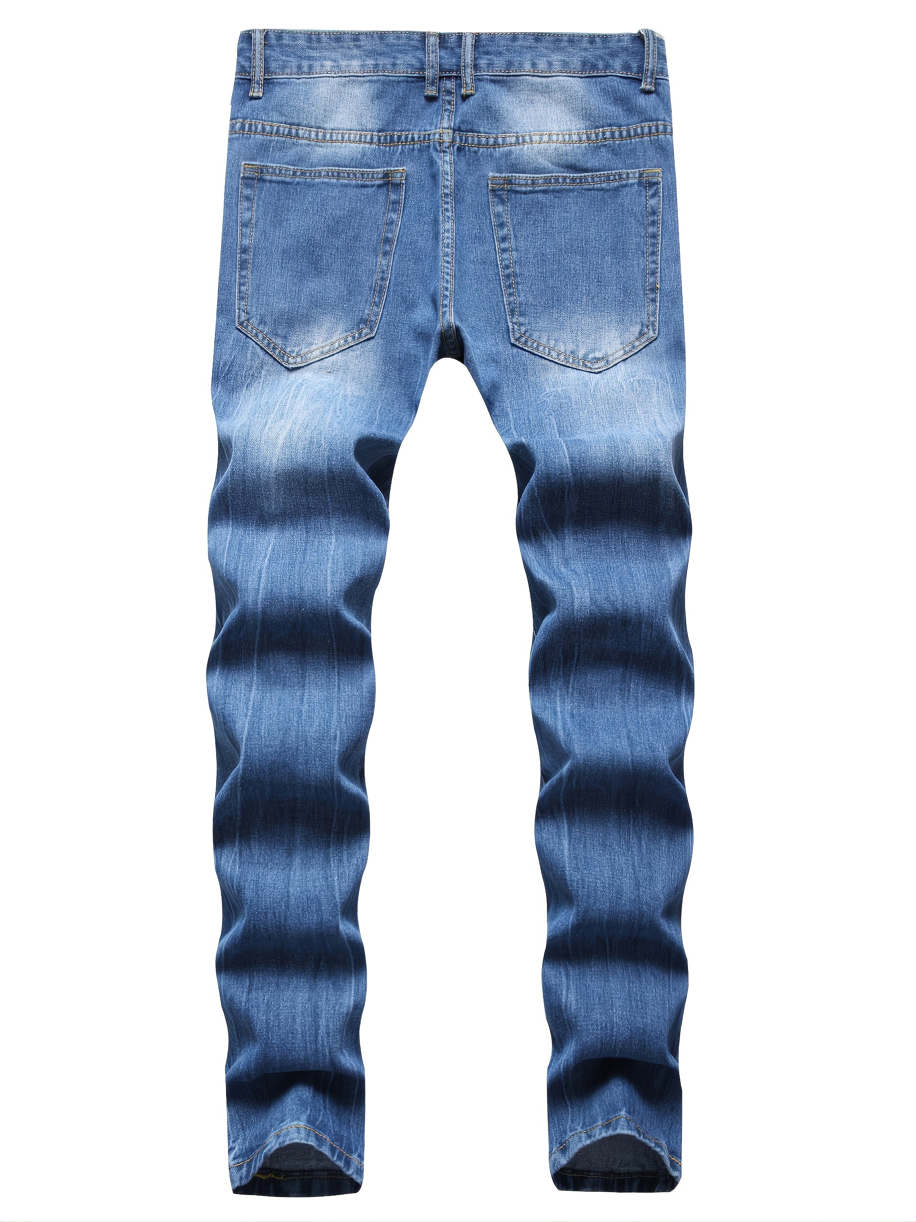 Men's Casual Ripped Jeans in Solid Color
