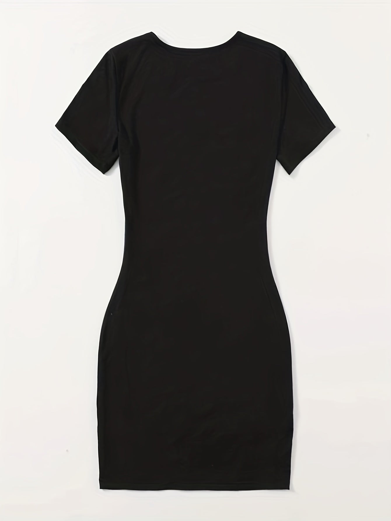 Heart Print Tee Dress Short Sleeve Casual Women's Clothing