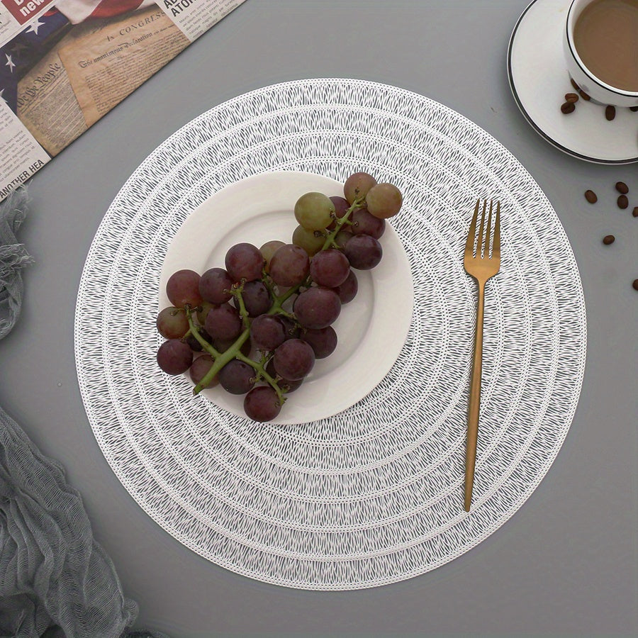 Round PVC Placemats Bullseye Heat Insulation Table Mat