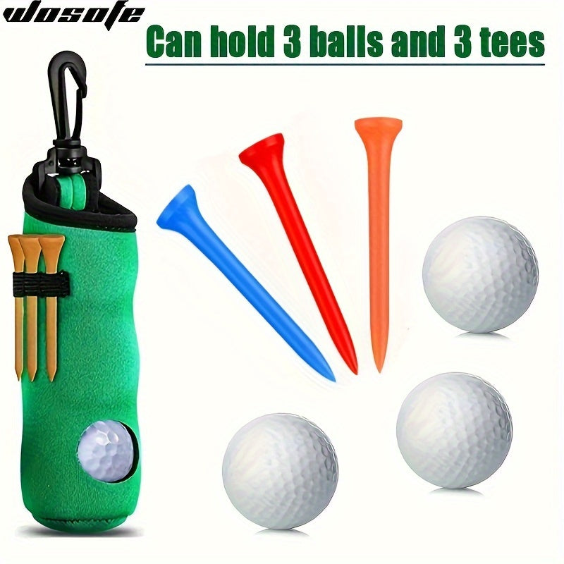 Ball Waist Bag Holds 3 Balls & 3 Tees Fanny Pack with Carrying Hook