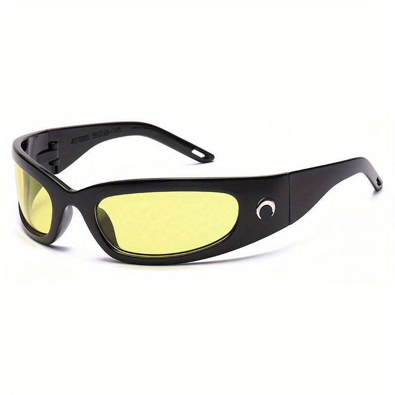 Y2K Wrap Sunglasses Punk Crescent Moon Charm Glasses UV400
