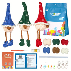 DIY Crochet Material Bag Hook Knitting Wool Doll Elf Christmas Fabric