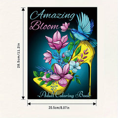 Blooming Shoes Coloring Book 22 Pages 28x20 Drawing Board