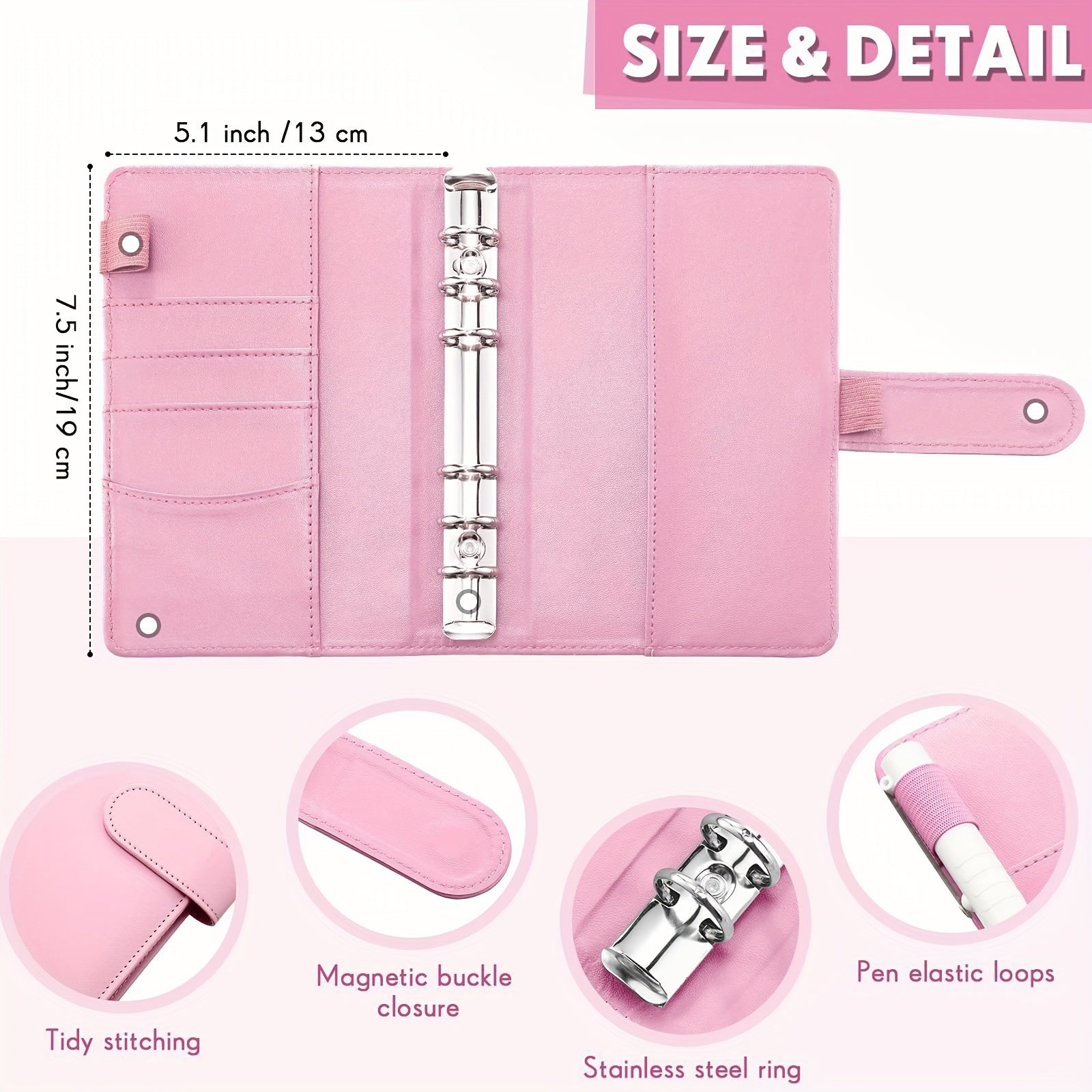 A6 Loose leaf Book Macaron Hand Account Book Cash Budget 6 Holes