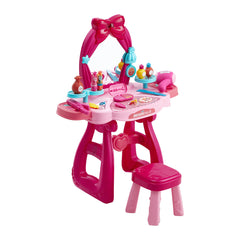 Kids Vanity Table and Chair Set with Mirror Princess Makeup Toy