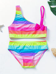 Toddler Girls Colorful Striped Bikini Tankini Swimsuit Set