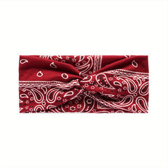 Bohemian Paisley Pattern Headband Knotted Headdress Yoga Sports Headband