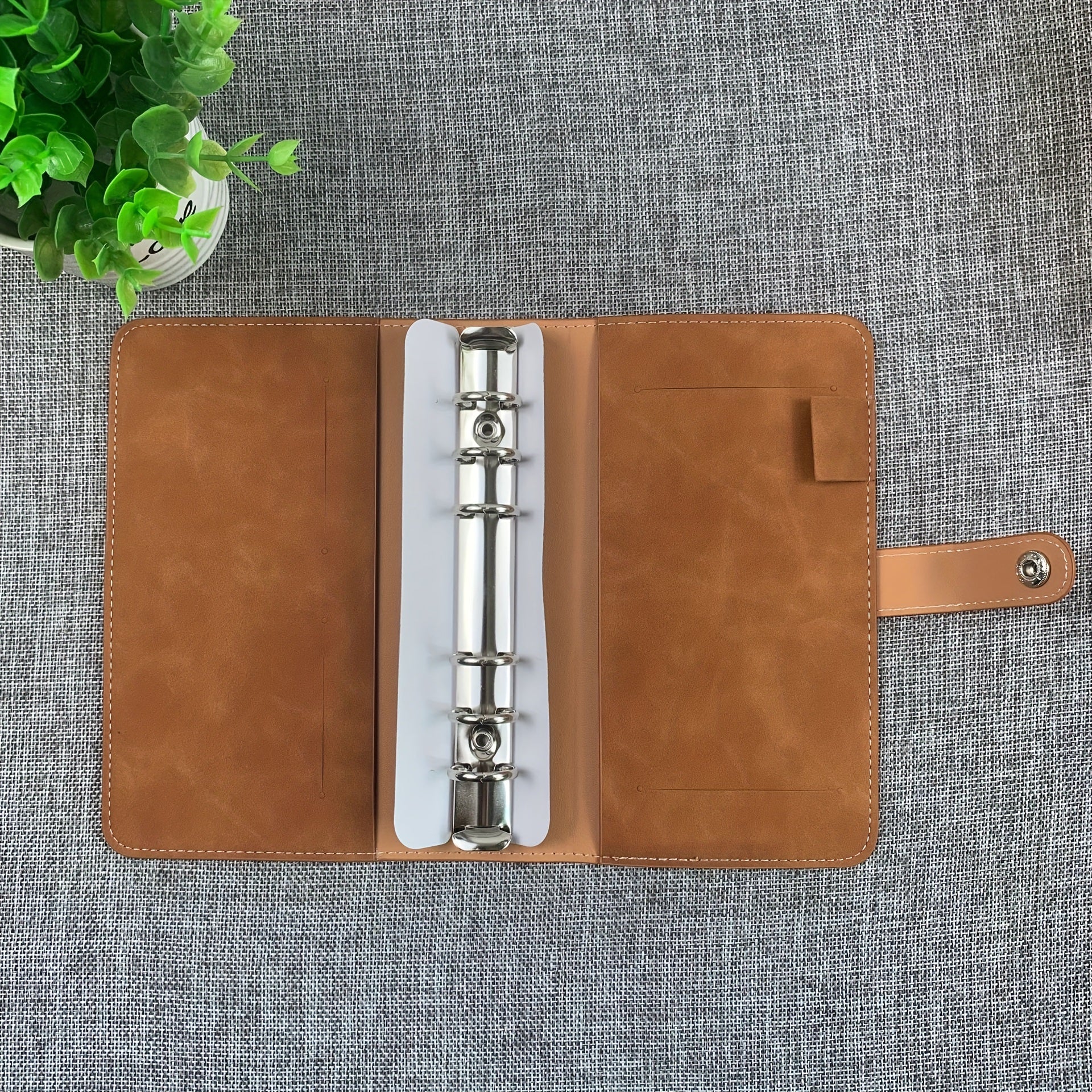 A6 Refillable Leather Budget Binder Mini Notebook Cover