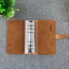 A6 Refillable Leather Budget Binder Mini Notebook Cover
