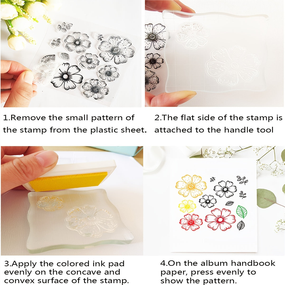 Lotus Flower DIY Decorative Cartoon Transparent Stamp