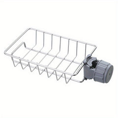 Kitchen Stainless Steel Faucet Rack with Hanging Basket