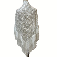 Embroidered Tassel Shawl Large Scarf for Women