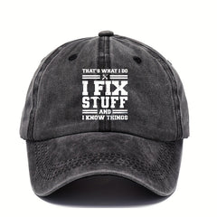 Printed Baseball Cap Washed Distressed Dad Hat Vintage Unisex Adjustable