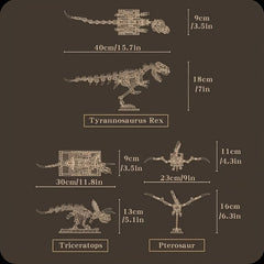 Museum Dinosaur Building Blocks Set - Triceratops Stegosaurus T Rex Fossils