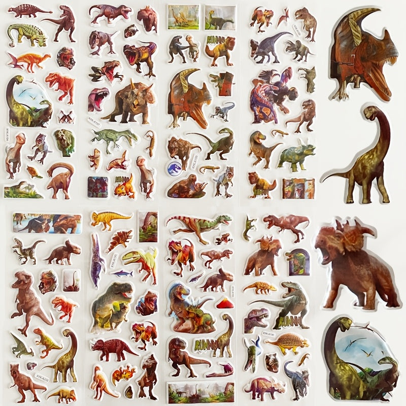 8pcs 3D Dinosaur Bubble Stickers T-Rex Animal Party Home Decoration