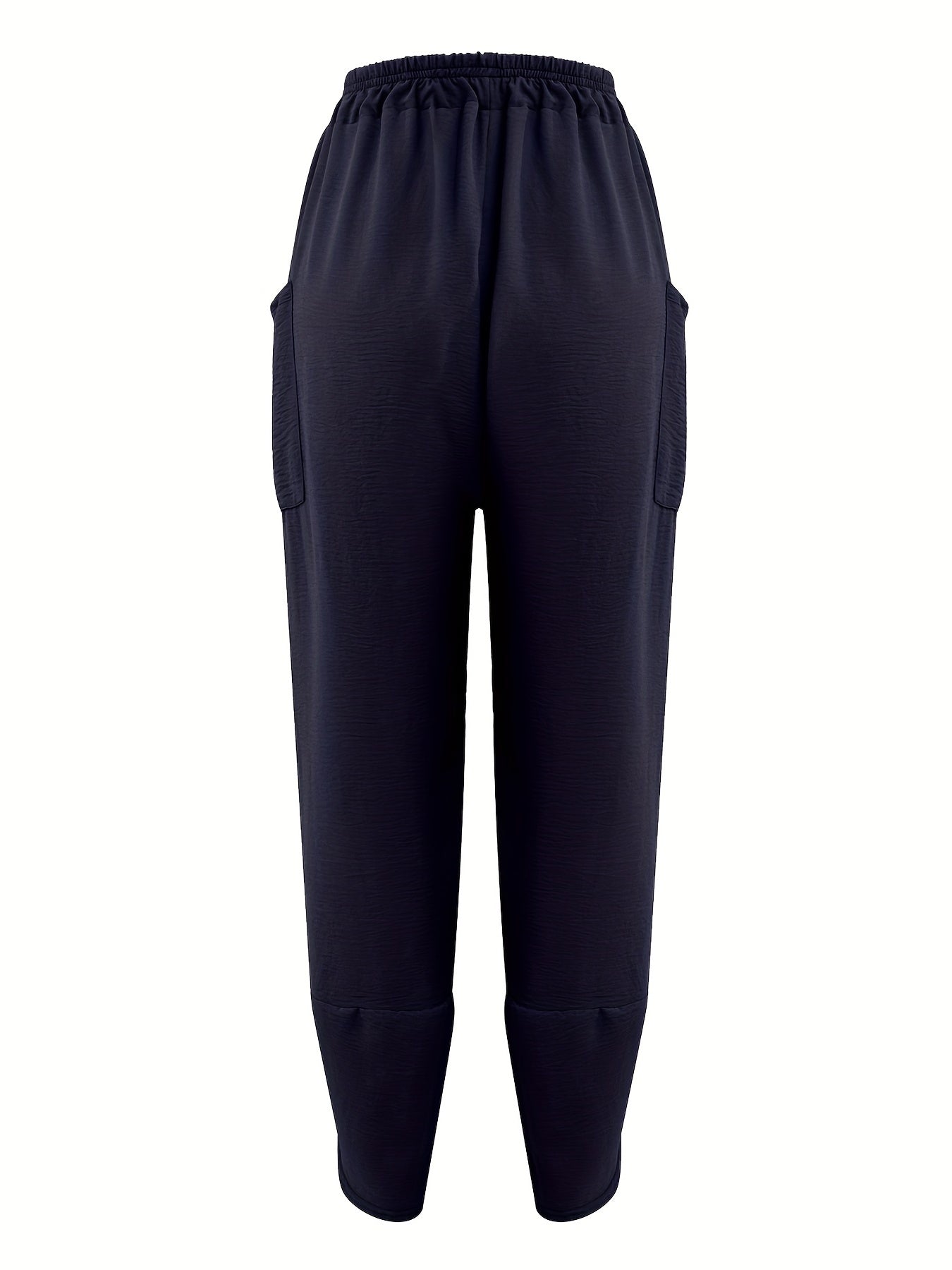 Patched Pockets Solid Pants Casual Pants For Spring & Summer