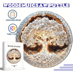 Tree of Life Wooden Puzzle 3D Visual Effect Flat Puzzle with Tree Mixed Colors