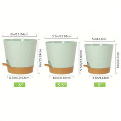 Green Self-Watering Plant Pots Plastic Planters Deep Reservoir