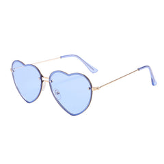 Large Frame Heart Sunglasses UV400 Polarized Eyewear Women's Metal Glasses
