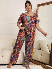  Ombre Leopard Print Pajama Set