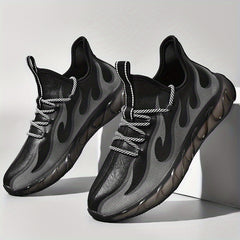 Men's Leather Lace Up Casual Shoes Lightweight Walking Sneakers