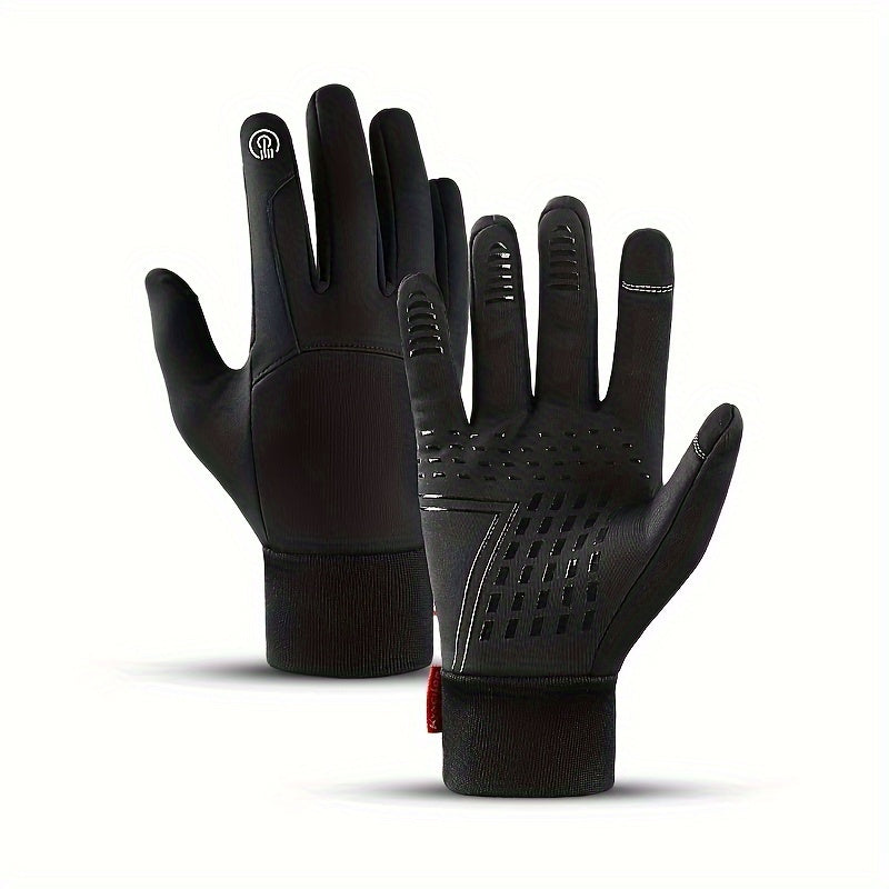 Cycling Full Finger Gloves Windproof Waterproof Touch Screen for Men Women