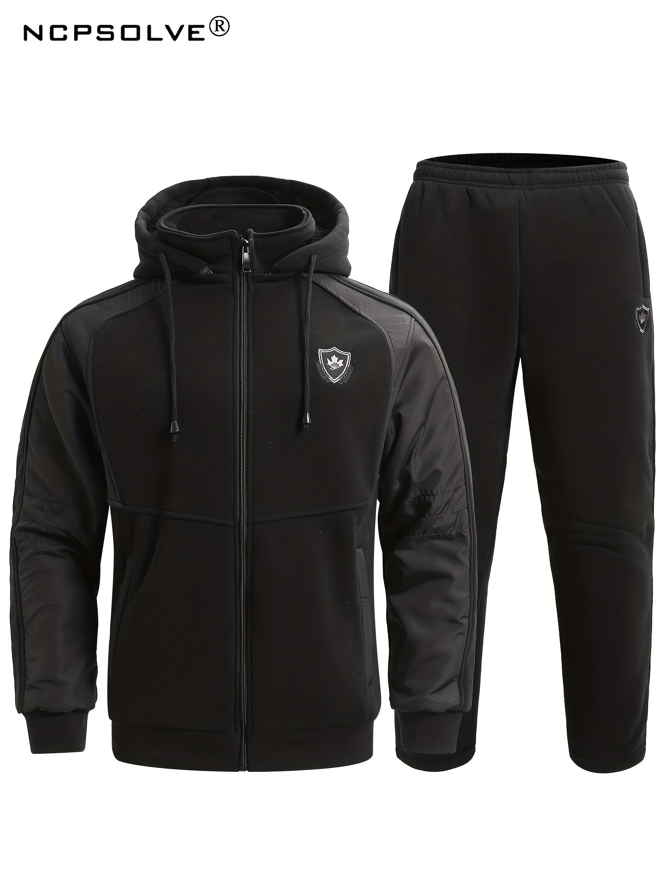 Men's Zip Up Warm Jacket & Drawstring Pants Set