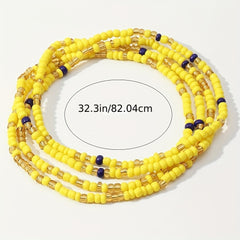Boho Beaded Waist Chain Elastic Belly Belt Girdle For Women