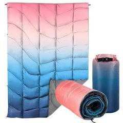 Fluffy Camping Blanket Gradient Picnic Mat Warm Blanket Outdoor Travel