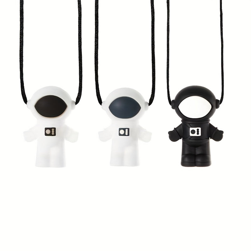 Planet Spaceman Silicone Chewing Pendant Baby Teething Sensory Necklace
