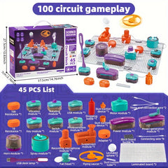 25pcs 45pcs Children's Circuit Experiment Game Kit