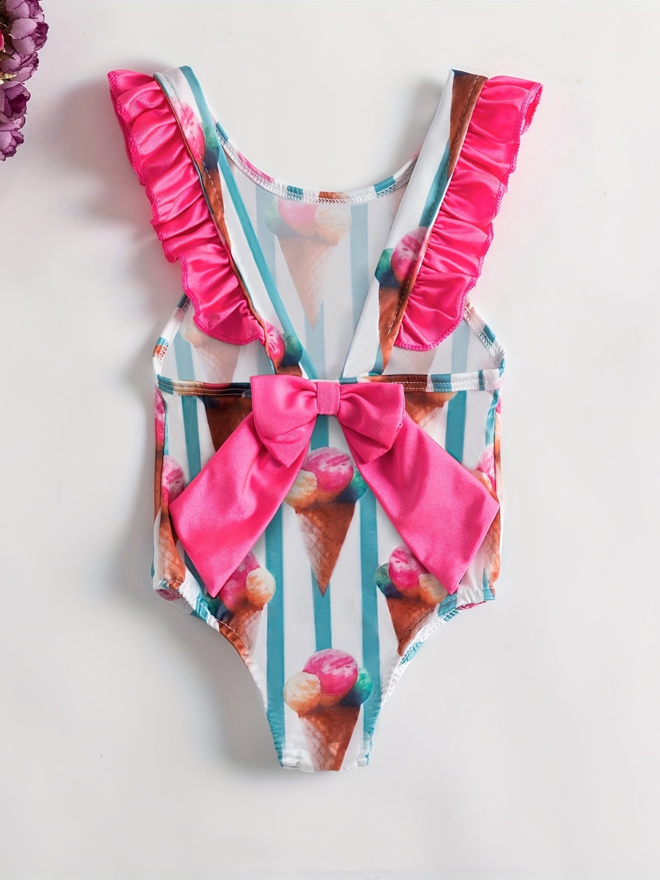 Baby Cartoon Striped Swimsuit Bikini Onesie