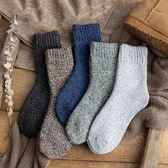 5 Pairs Warm Plush Crew Socks, Coldproof & Thickened, Home & Sports Use