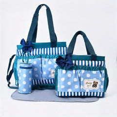 Large Polka Dot Mommy Bag - Four Piece Set