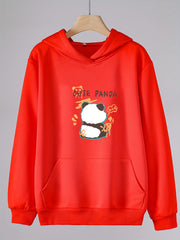 Girls Panda Pattern Hooded Sweatshirt Long Sleeve Pullover