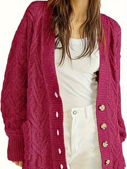  Women's Cable Knit Cardigan with Pockets