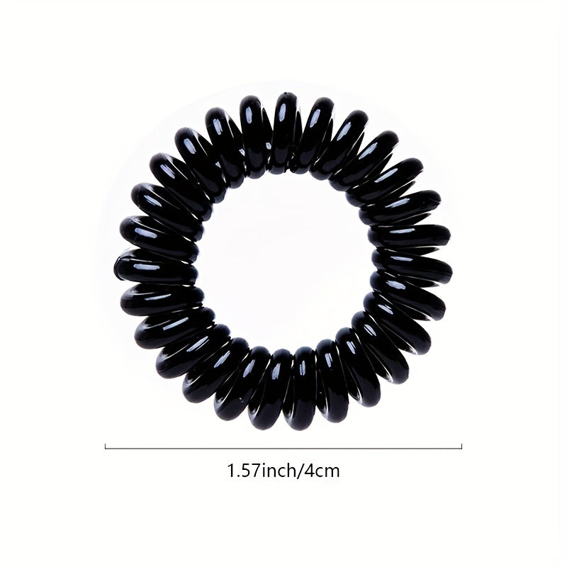 9pcs Girls Hair Tie Head Rope Spiral Colorful Stretchy Hair Ring Solid Hair Rope