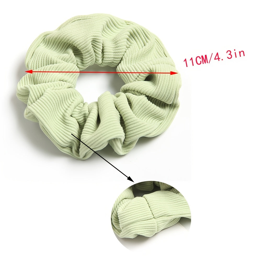 Corduroy Striped Scrunchies For Women Girls - Soft Hair Scrunchie