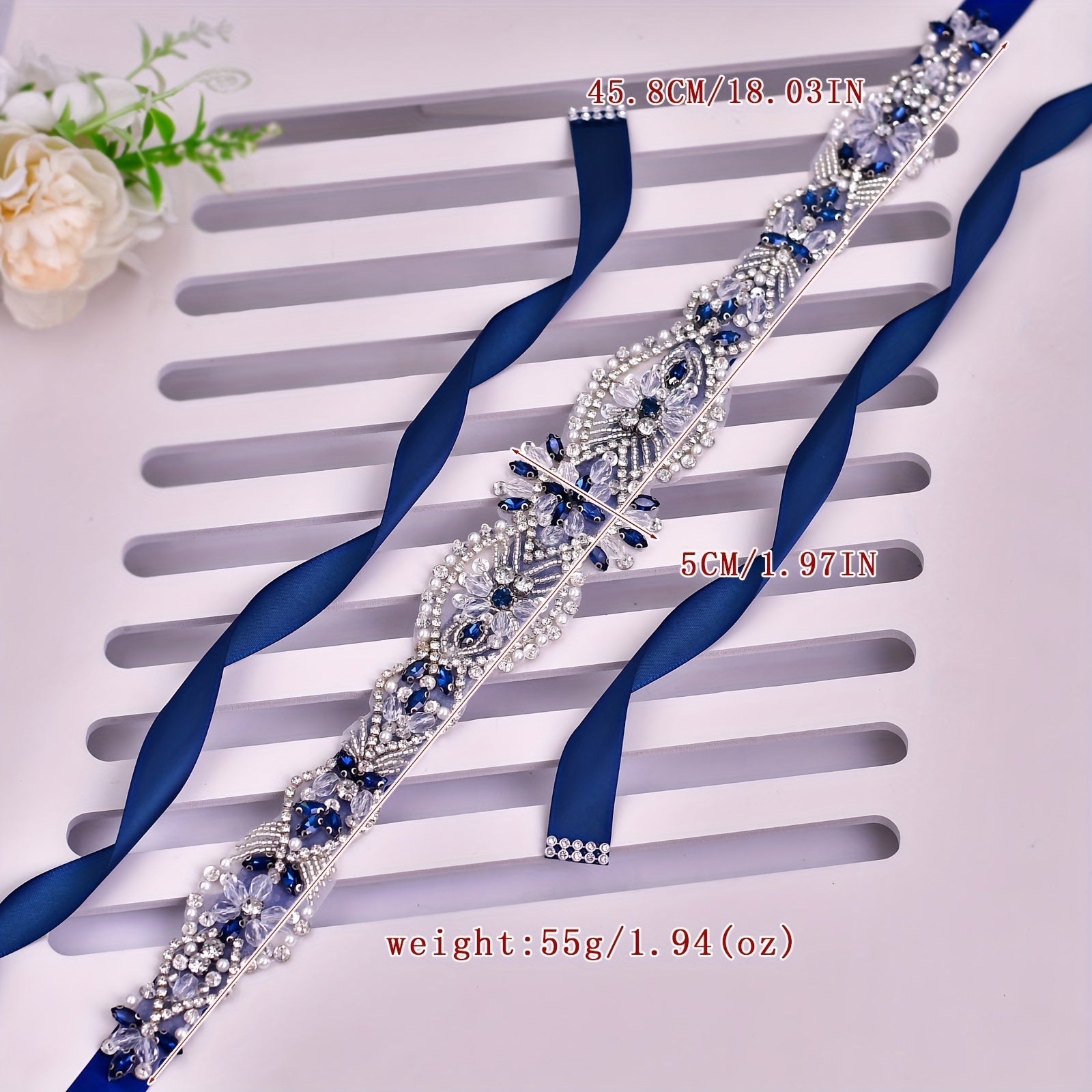 Bohemian Beaded Rhinestone Bridal Sash Wedding Dress Belt Accessory
