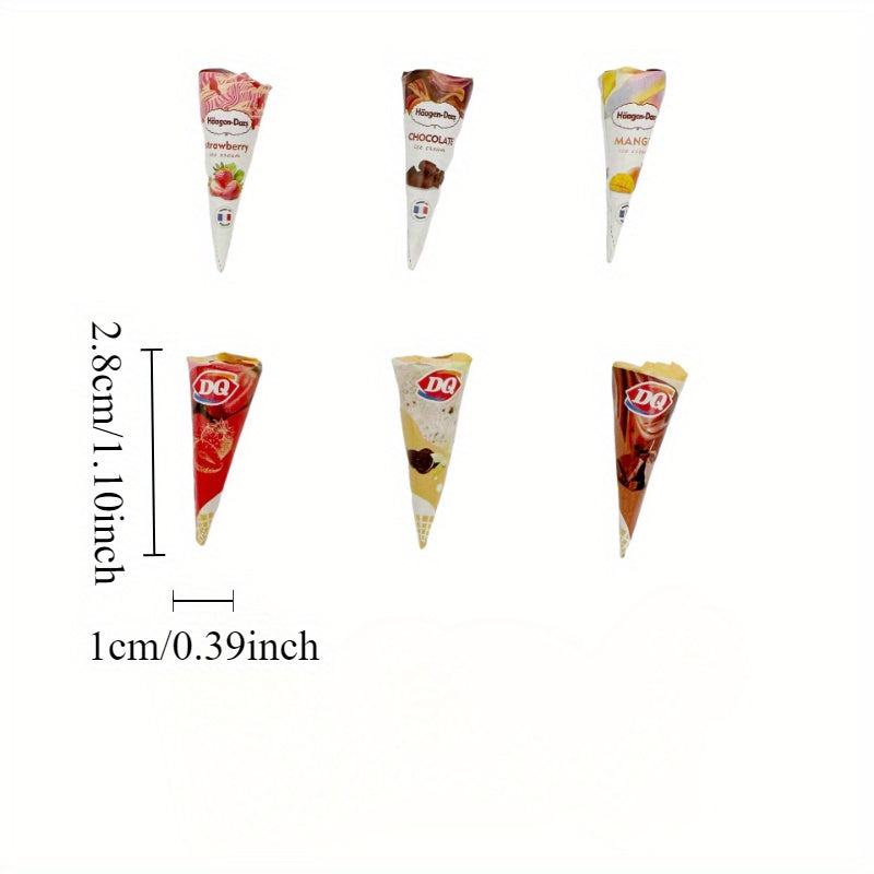 Dollhouse Ice Cream Cones 1:12 Scale Pretend Play Food Set, 2 Random Colors