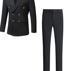 Men s Double Breasted Business Blazer Suit with Pants