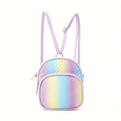 Large Capacity Rainbow Lightweight Quilted Backpack for Kids