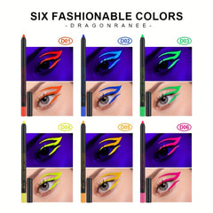 6 Colors Fluorescent Eyeliner UV Light Waterproof Pen