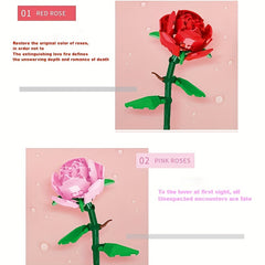 Building Block Flower Assembly Rose Gift DIY Eternal Flower