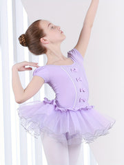 Breathable Cotton Ballet Leotard Tutu Dress for Girls Gymnastics Practice