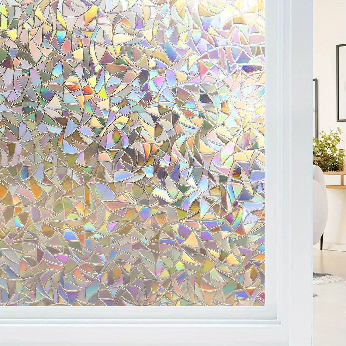 Rainbow Window Film 3D Decorative Vinyl Window Sticker