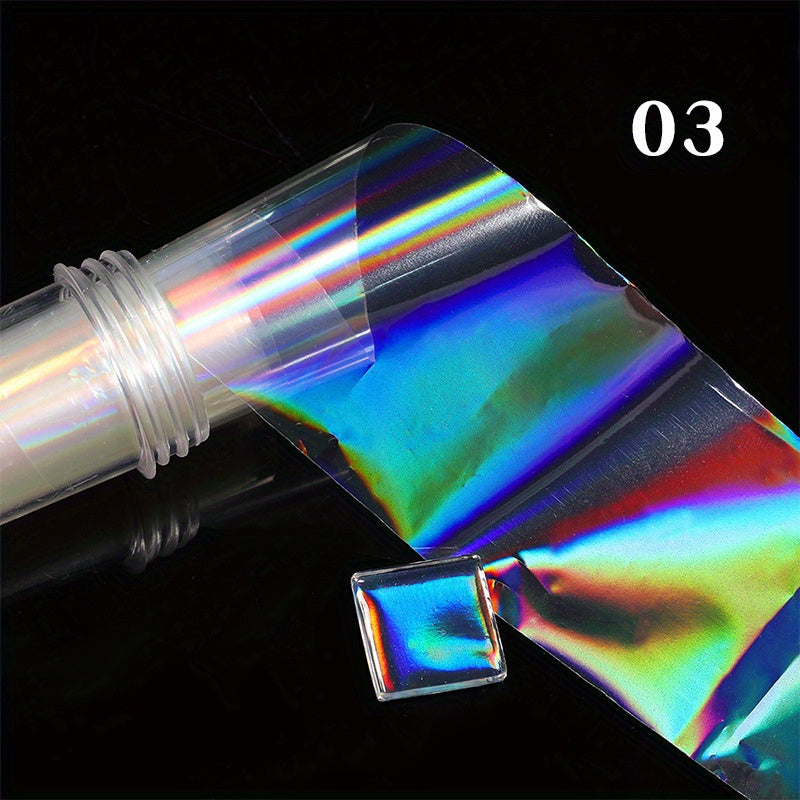 Holographic Nail Foil Transfer Stickers Laser Nail Art Decals