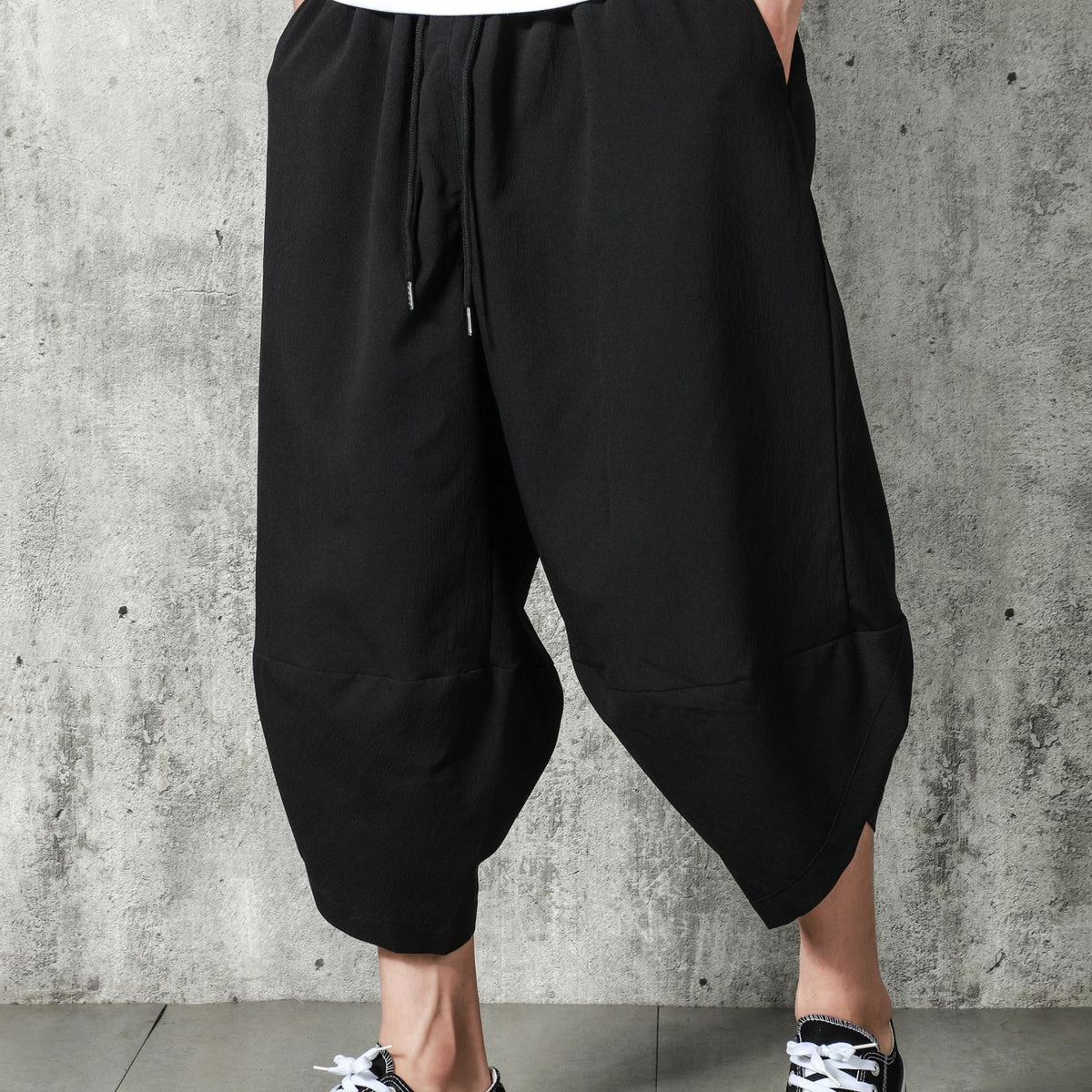 Ethnic Style Harem Pants Men's Vintage Wide Leg Cropped Pants