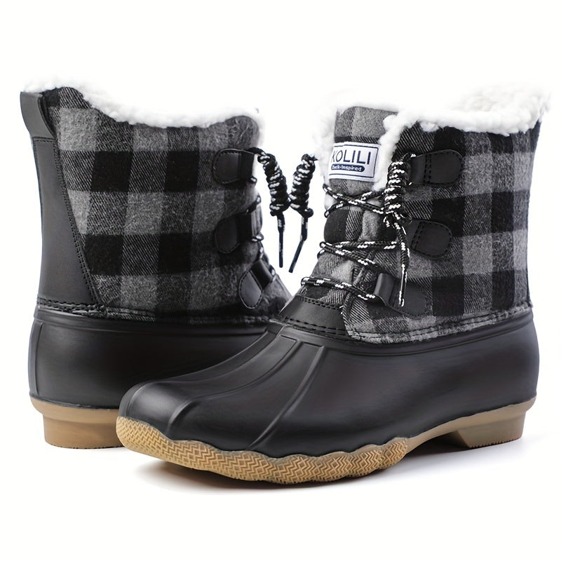 Women Duck Boot Waterproof Shell Fur Lined Winter Snow Boot